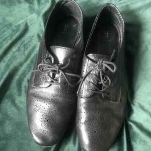 Frye Terri Black Oxford Leather Shoes Women's size 8